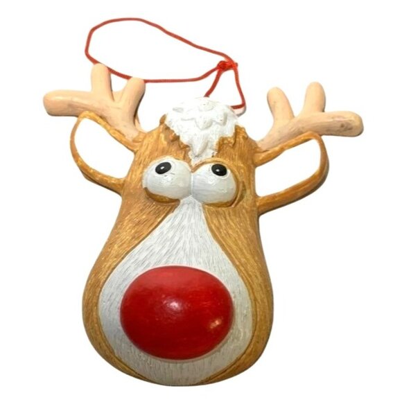 No brand / Not sure Other - Reindeer Christmas Ornament With Red Nose & Antlers